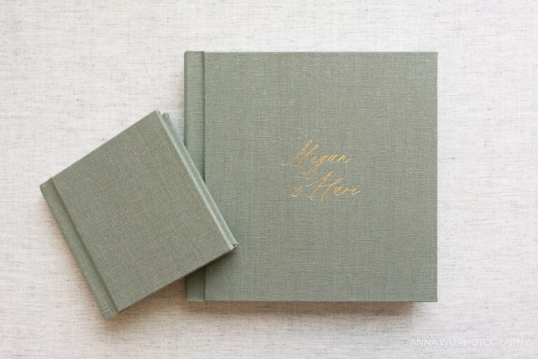 Megan & Hari | Luxe Linen Wedding Album with Gold Foil
