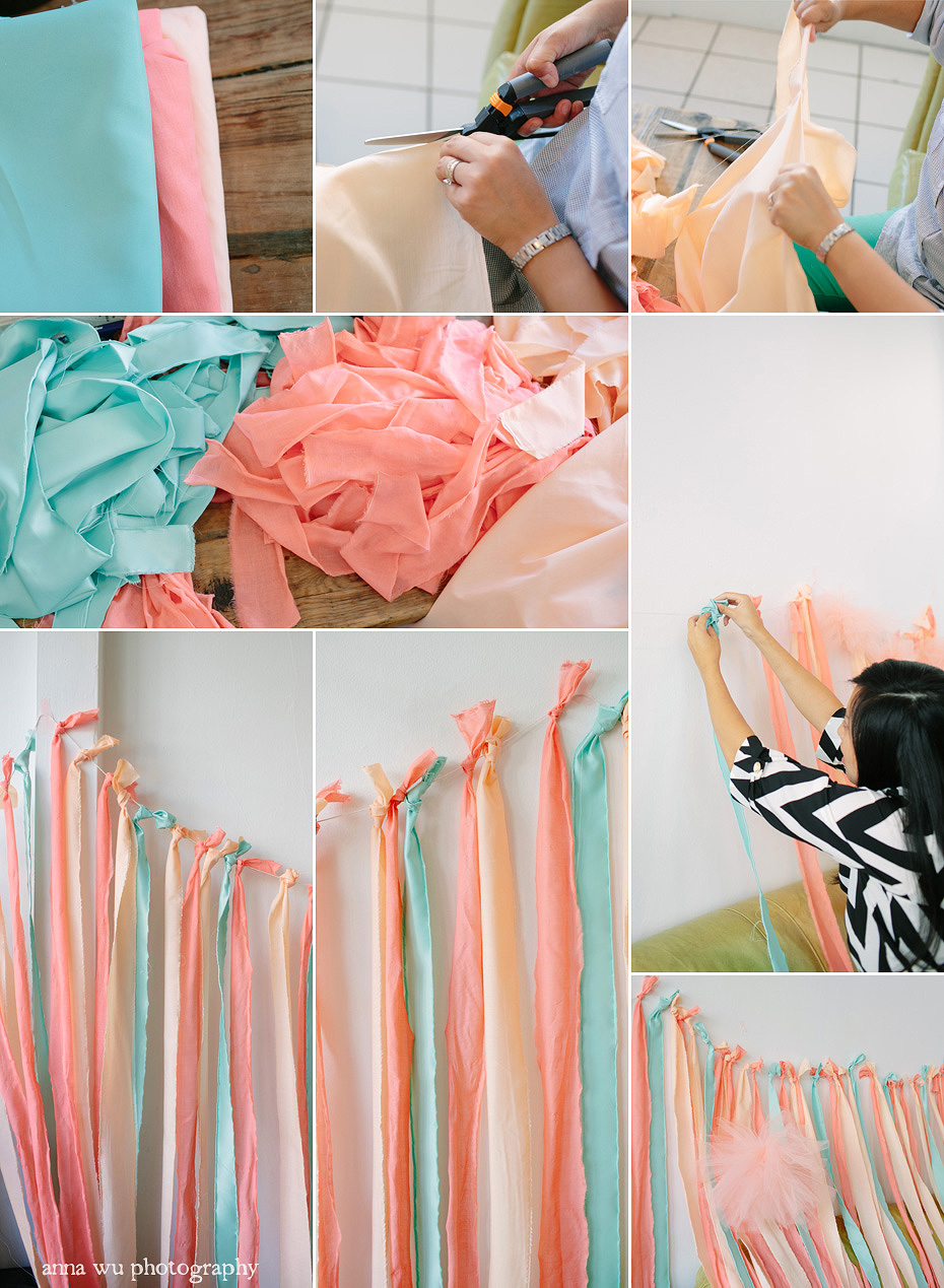 DIY Fabric Ribbon Backdrop | Party Planning